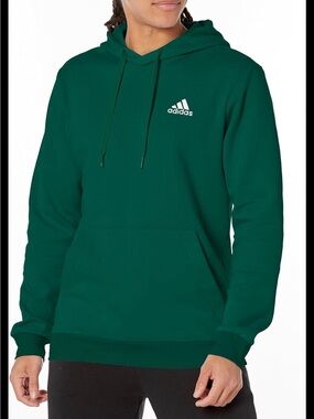 adidas Forest Green Pullover Hoodie with White Logo